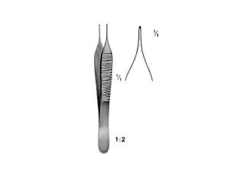 ADSON MICRO Kirurgiset atulat, 1x2 hampailla
