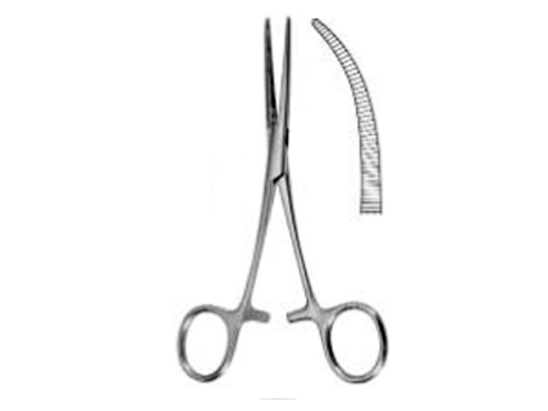 Hemostaattiset pihdit. Pean. Käyrät.