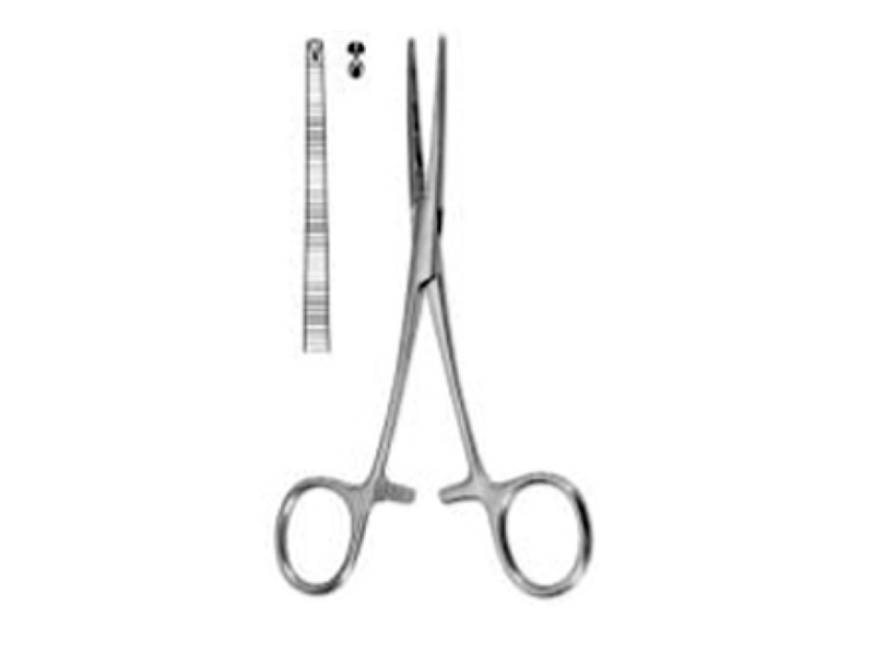 Pinza hemostatica fina. Modelo KOCHER. Recta.