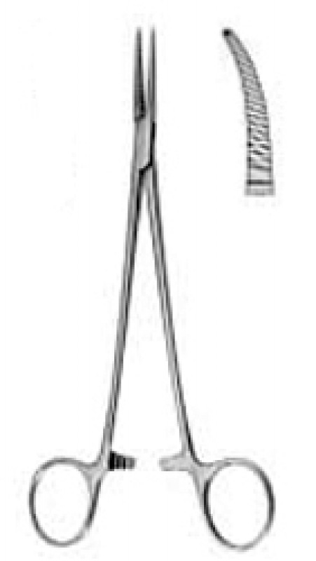 Pinceta model HALSTED-MOSQUITO, 1x2 ząbki, zagięta