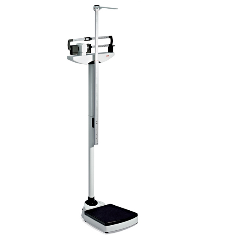 Pèse-personnes mod. 700 , romaine, force 220 kg, division 50g, couleur blanc avec roues