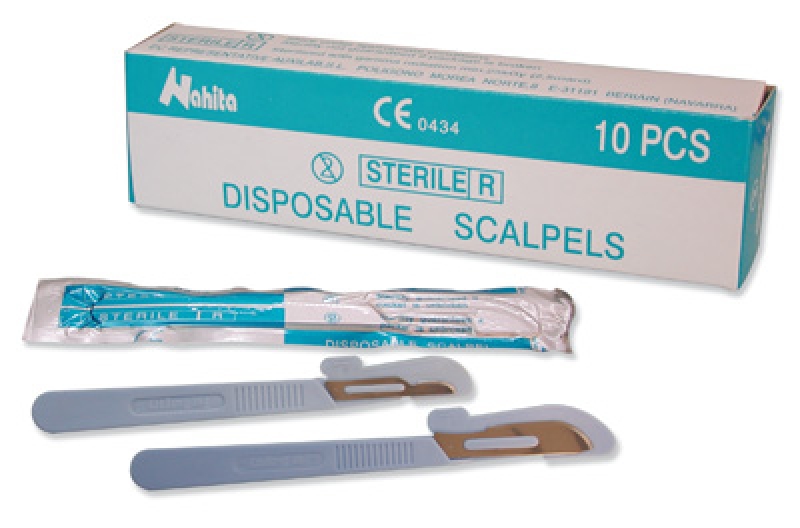 Bisturi monouso sterili, 10 unità