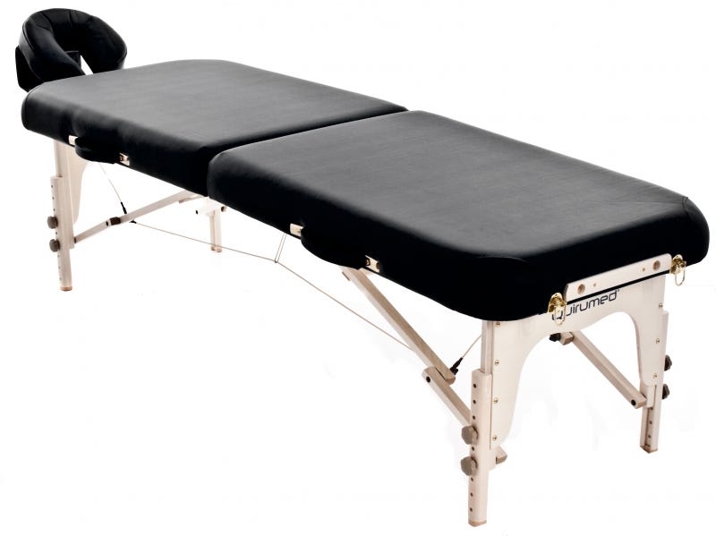 Camilla Shiatsu plegable de madera 219 x 63 cm sin respaldo | Negro | Quirumed
