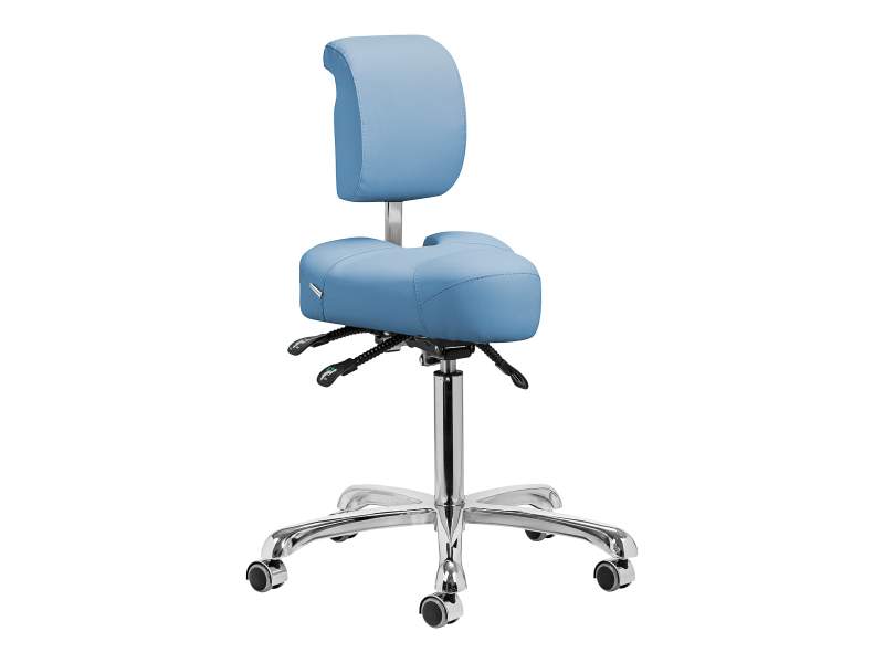 Banqueta Podóloga Giovanni 1005 com Encosto Ajustável Azul