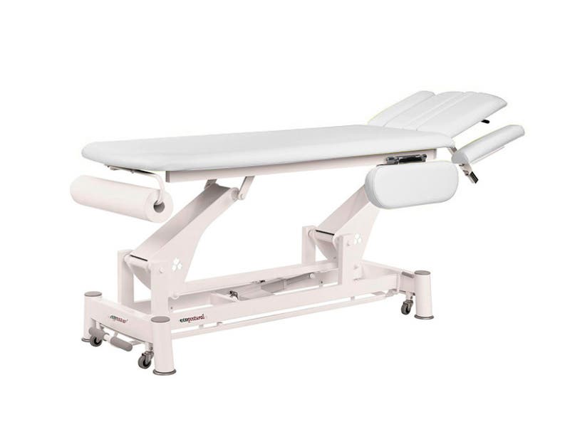 Camilla eléctrica 2 cuerpos con periférico y brazos abatibles | Blanco | Ecopostural