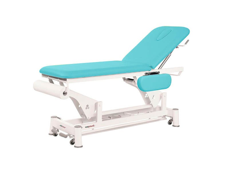 Lettino elettrico a 2 sezioni sistema a barra perimetrale | Blu | Ecopostural