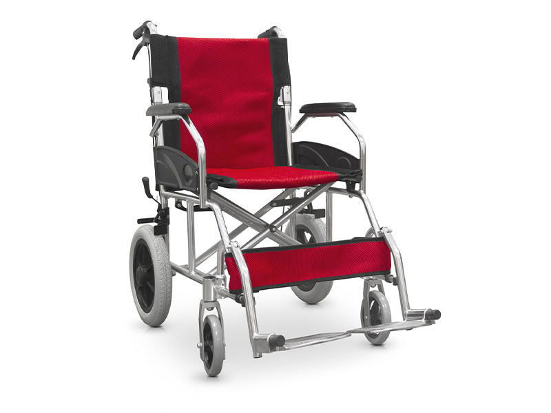 Cadeira de rodas de alumínio dobrável para transporte