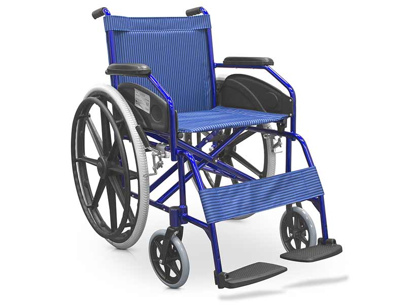 Sedia a rotelle pieghevole in alluminio, larghezza seduta 46 cm