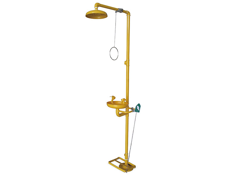 Ducha de emergencia con lavaojos de acero galvanizado