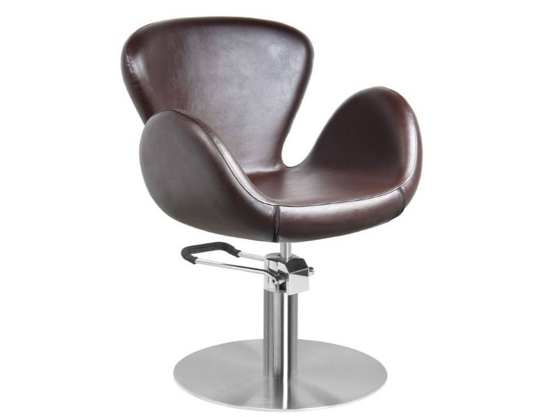 Poltrona da barbiere Amsterdam Gabbiano beige in eco-pelle regolabile moderna