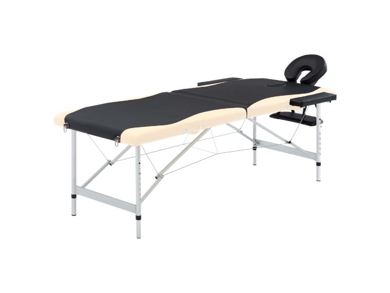 Lettino Massaggio Pieghevole 2 Zone in Alluminio