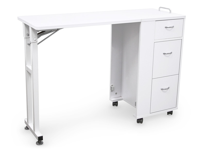 Fällbart manikyrbord med lådor