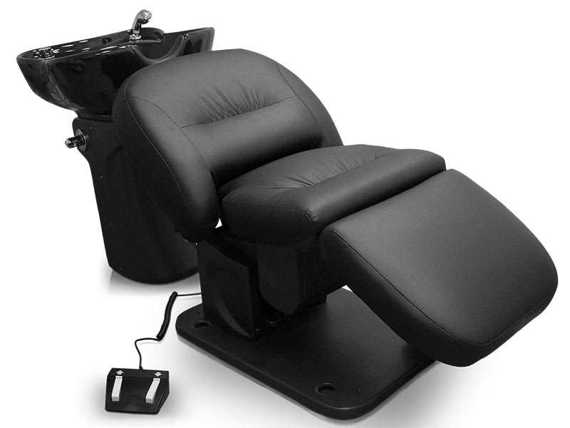 Bac à shampoing avec fauteuil électrique 2 sections pour salon de coiffure