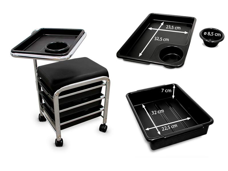 Carrello per sgabello per manicure e pedicure - Main Image