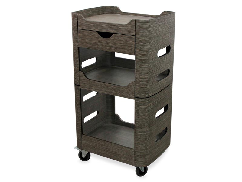 Multipurpose auxiliary cart with 2 shelves and 1 drawer