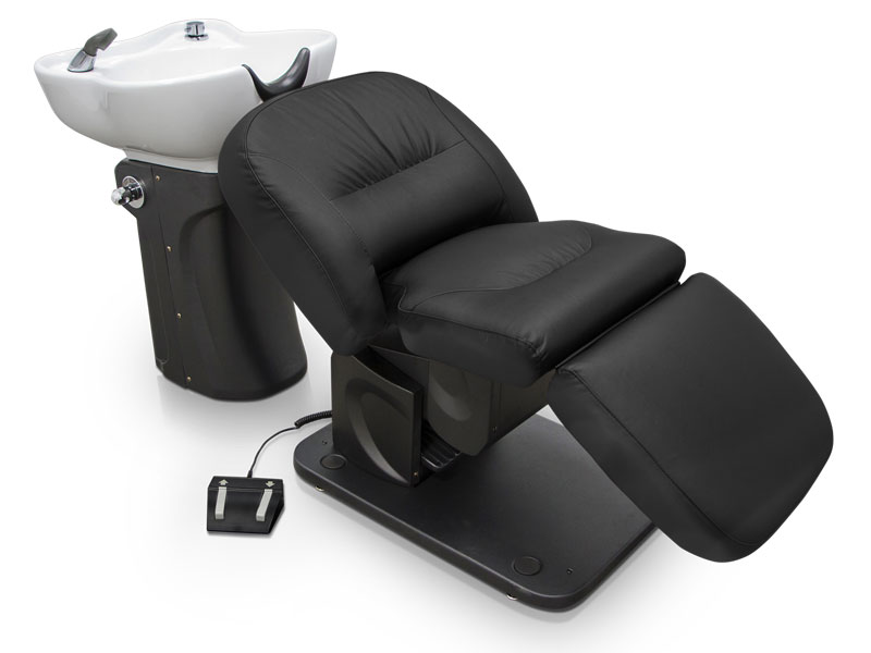 Bac à shampoing avec fauteuil électrique 2 sections pour salon de coiffure