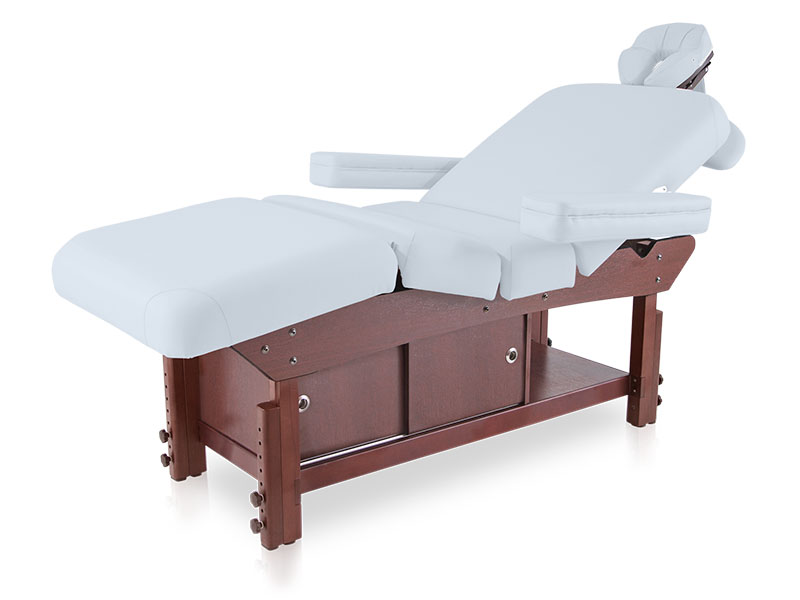 Camilla de SPA con estante y puertas correderas