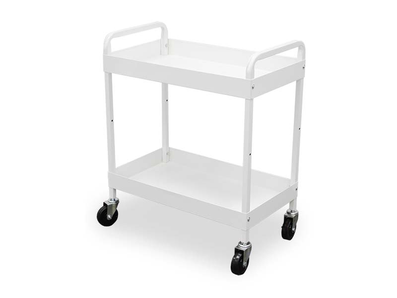 Aesthetic trolley with wheels and 2 shelves