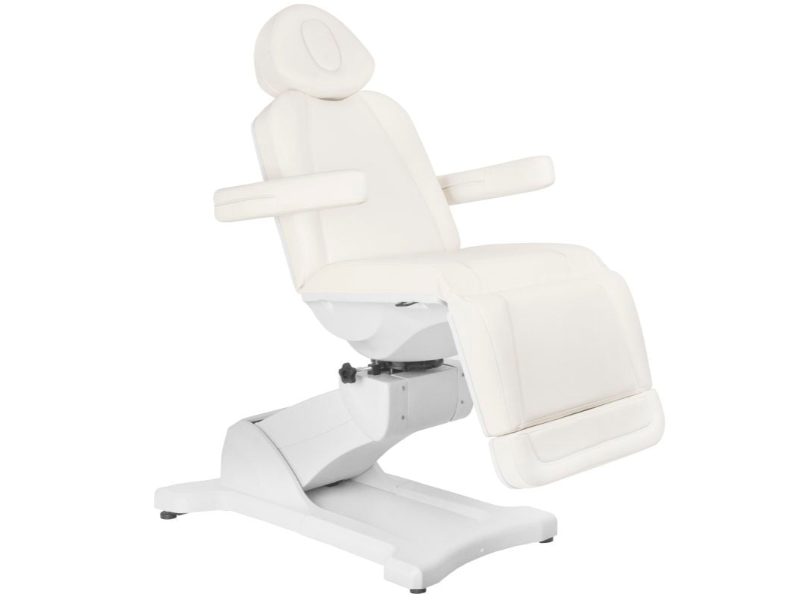 Poltrona cosmetica elettrica azzurra 869A girevole 4 motori con telecomando