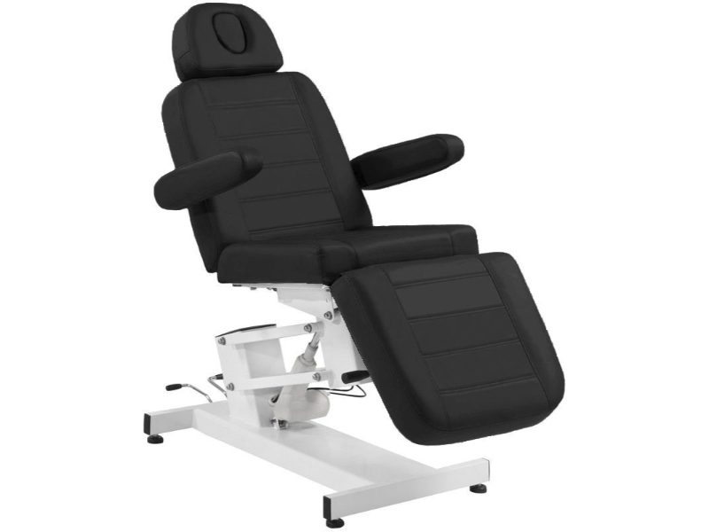 Poltrona cosmetica elettrica azzurra 705 con motore e regolazione tramite telecomando