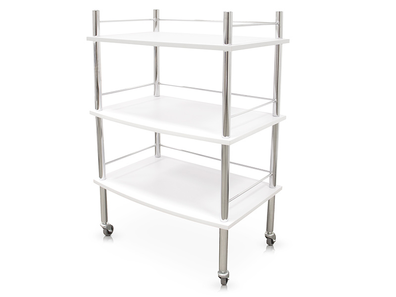 Trolley for beauty salons with shelves