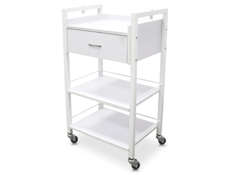 Trolley with wheels and drawer for beauty salons