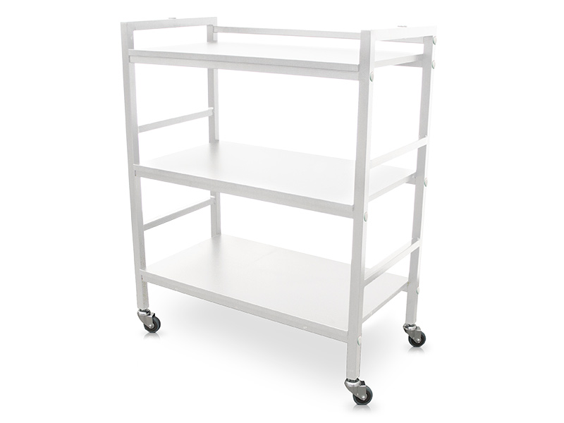 Auxiliary trolley for aesthetics with shelves