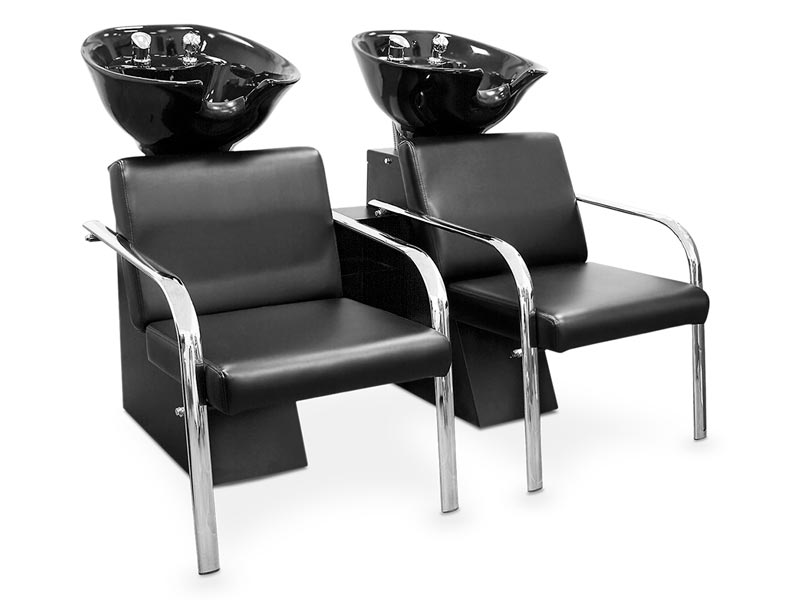 Bac à shampoings double pour salon de coiffure