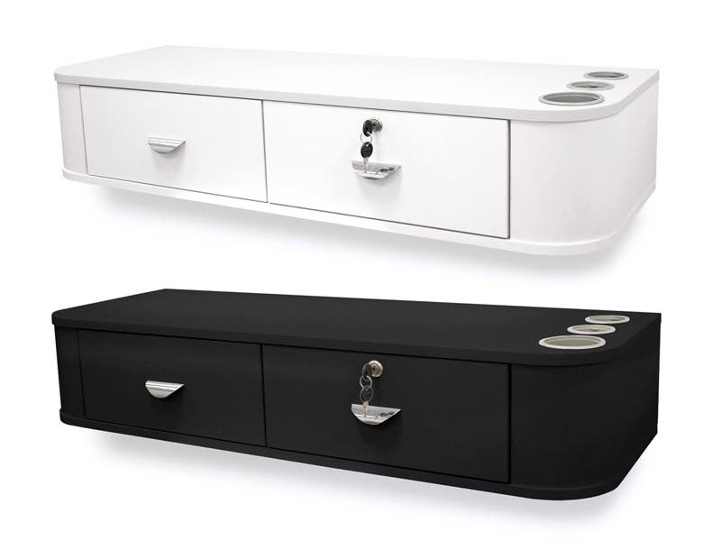 Floating wooden dressing table 107cm with 2 drawers