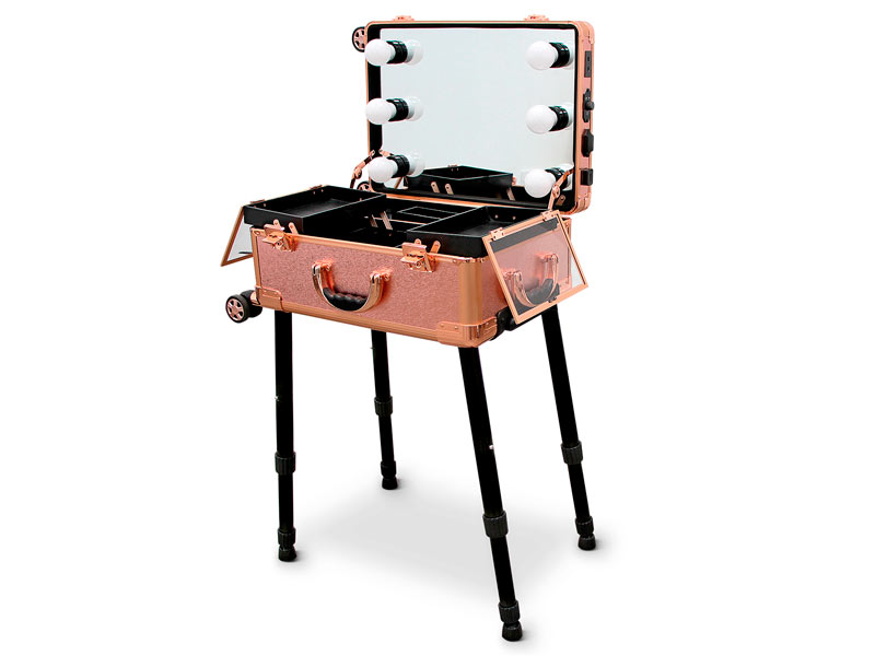 Carcasă de machiaj cu 6 becuri și USB