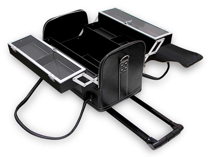 Husa de machiaj pentru coafura cu maner extensibil