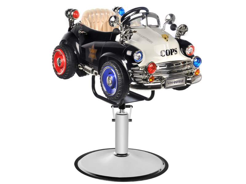 Sedia da Barbiere per Bambini con Design Macchina della Polizia B082