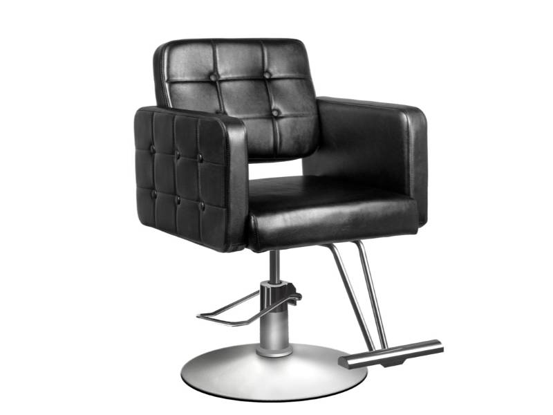 Fauteuil de coiffure noir 90-1 avec base chromée réglable