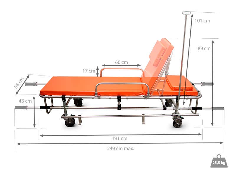 Wheeled ambulance stretcher hotsell