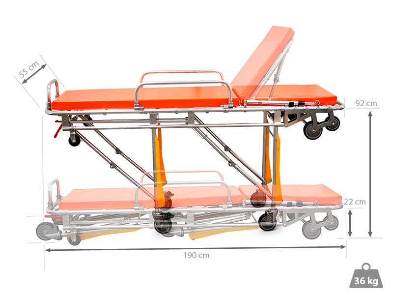 Wheeled ambulance stretcher on sale