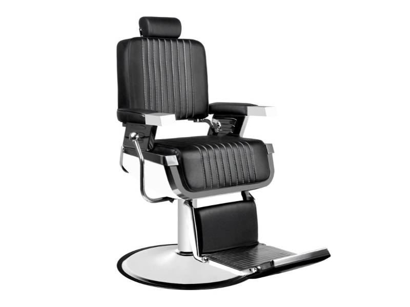 Poltrona da Barbiere Royal X Nero con Dondolo e Poggiapiedi Regolabile