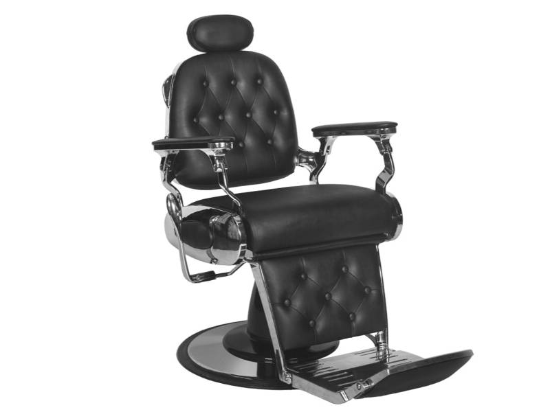 Poltrona da Barbiere Francesco Gabbiano Nera Design Moto Regolabile