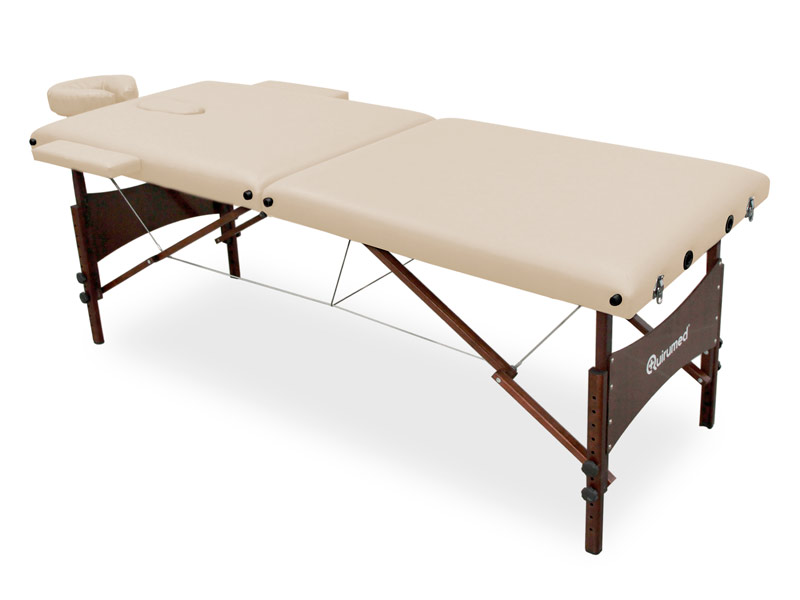 Lettino da massaggio pieghevole in legno con rinforzo, 185x70 cm