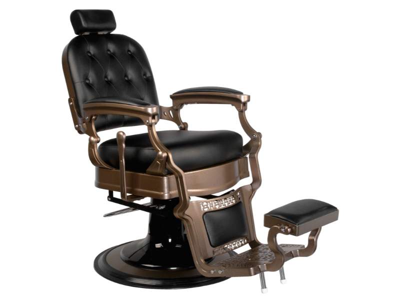 Poltrona da Barbiere Old Ernesto Nera in Eco-Pelle Lusso e Comfort