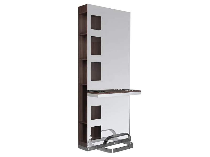 Consolle parrucchiere B058 con specchio e ripiani Gabbiano