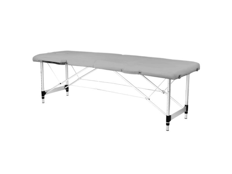 Tavolo da massaggio pieghevole comfort in alluminio 2 sezioni grigio
