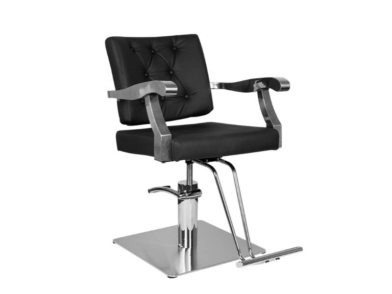 Sedia da Parrucchiere Nera Black Lyon Gabbiano con Poggiapiedi Comodo