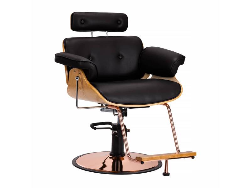Poltrona da Barbiere Gabbiano Florence con Poggiatesta Regolabile Nero