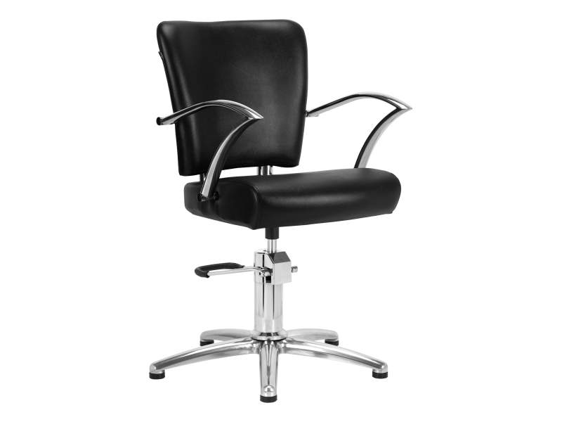 Sedia da Barbiere Dallas Nera con Seduta Regolabile in Ecopelle Gabbiano