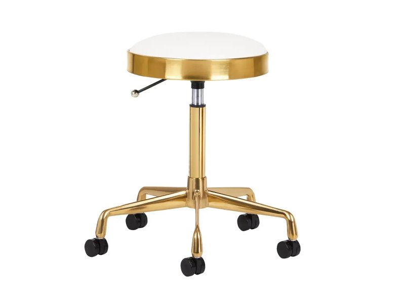 Sgabello Per Estetista Professionale Bianca e Oro