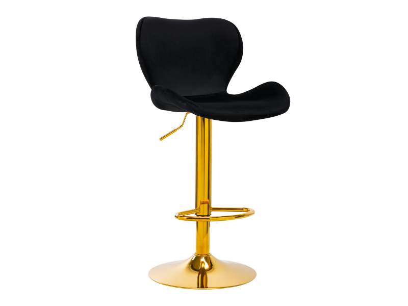 Sgabello QS-B15 Velvet con base dorata e schienale ergonomico