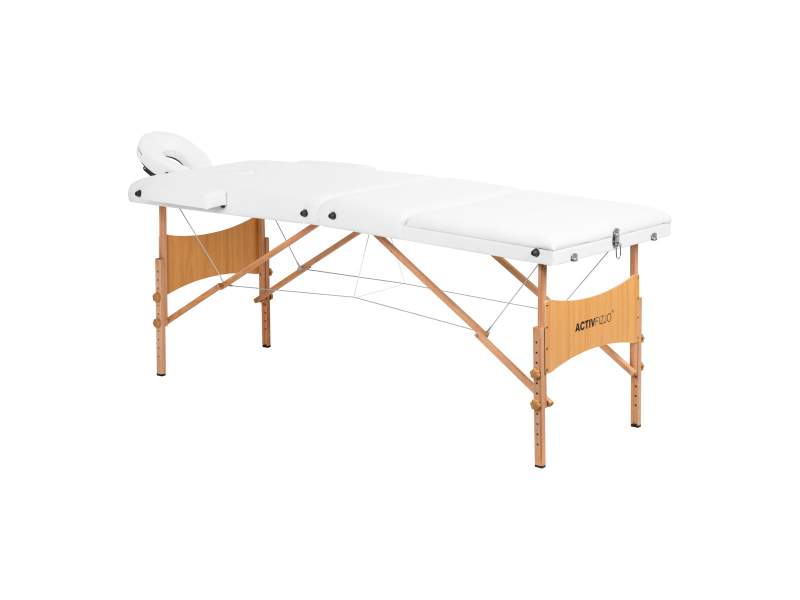 Letto da Massaggio Pieghevole in Legno 190x70 cm 3 Sezioni Comfort