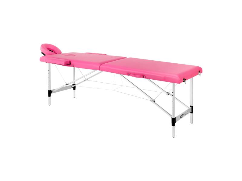 Lettino da Massaggio Pieghevole in Alluminio Activ Fizjo Komfort 2 Segmenti Rosa
