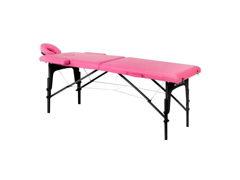 Lettino da Massaggio Pieghevole in Legno Activ Fizjo Comfort 2 Segmenti Rosa