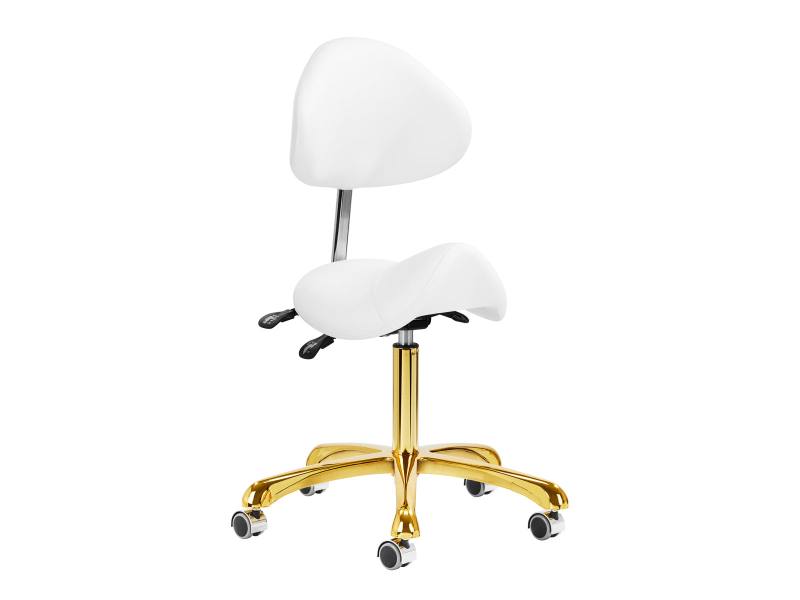 Sgabello Sella avec Dossier Doré Réglable en Hauteur 50-64 cm